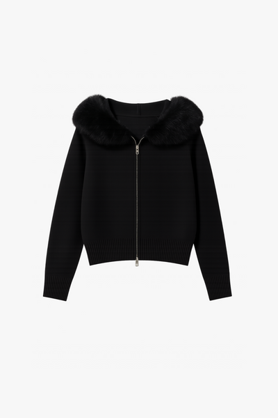 SORA – STRICKJACKE MIT KUNSTFELLKRAGEN